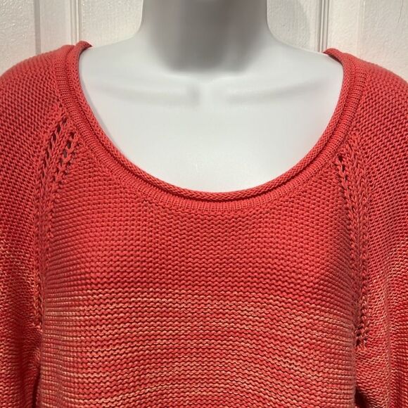 Natural Reflections Cotton Orange Toned Ombre‎ Long Sleeve  Sweater Size L - Picture 2 of 13